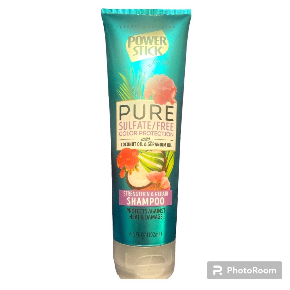 Power Stick Pure Strengthen & Repair Shampoo, Coconut Oil & Geranium Oil 6.5 oz